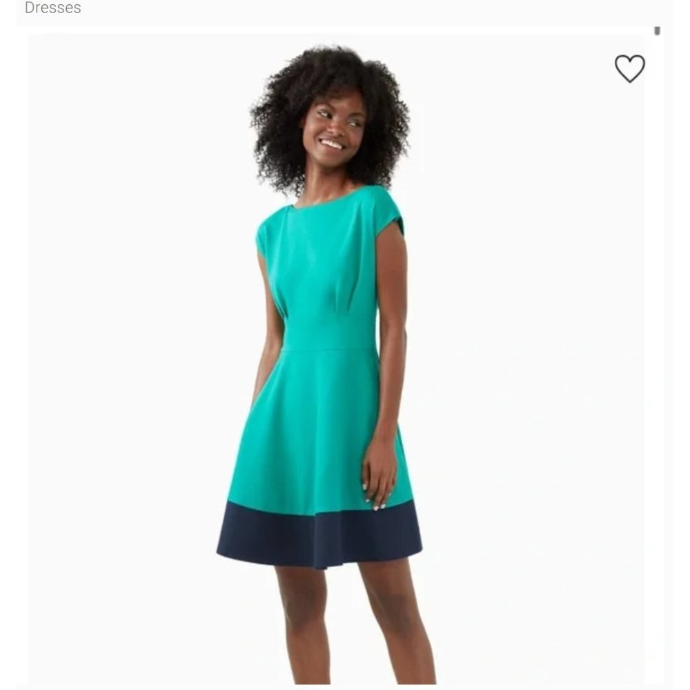NWT KATE SPADE colorblock ponte fiorella dress Sz S Color Fig Leaf